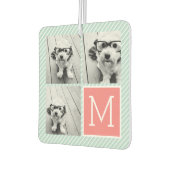 ミント&コーラルフォトコラージュカスタムモノグラム カーエアーフレッシュナー (左)