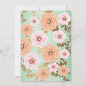 ミント＆ゴールド ウェディングシャワー 招待状 - 運命の人 (裏面)