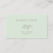 ミント | シックなミニマルフローラ 名刺 (正面)