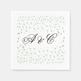 ミント&シルバーパーティーナプキンス スタンダードカクテルナプキン