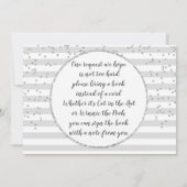 ミント、シルバー、金ゴールドユニコーンプリンセスが本を持ってくる 招待状 (裏面)