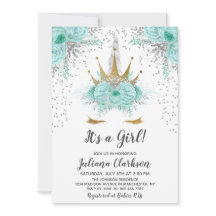 ミント、シルバー&金ゴールドユニコーンプリンセスベビーシャワー