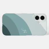 ミント&スプルースグリーンボホカラーフローモノグラム Case-Mate iPhoneケース (裏面 (横))