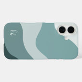 ミント&スプルースボホカラーフローモノグラム Case-Mate iPhoneケース (裏面 (横))