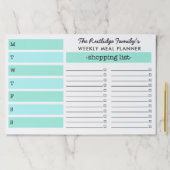 ミント&ターコイズファミリーミールプランナー ペーパーパッド (インサイチュ)