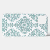 ミント、ダマスク、パタモダンーン、ガーリートレンディー、シック、かわいい、 Case-Mate iPhoneケース (裏面 (横))