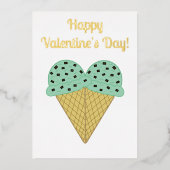 ミント チョコレート チップ アイスクリーム ハート バレンタイン 箔シーズンカード (正面)