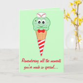 ミント・チョコレート・チップ・アイス・クリーム・ファザーズ・デイ カード (黄色い花)