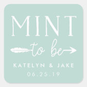 ミント・トゥ・ビー |パーソナライズされた結婚式の引き出物 スクエアシール (正面)