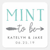 ミント・トゥ・ビー |パーソナライズされた結婚式の引き出物 スクエアシール (正面)