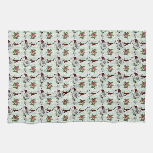 ミント&ドイリーデザイン キッチンタオル (横)