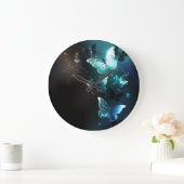 ミント・ナイト・バターフライ ラージ壁時計 (ホーム)
