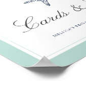 ミント&ネイビーヒトカード&ギフトサイン ポスター (角)