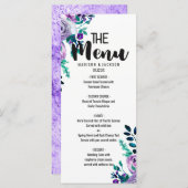 ミント&パープルフローラ水結婚色のメニュー メニュー (正面/裏面)