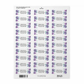 ミント&パープルフローラ結婚バラ差出人住所 ラベル (フルシート)