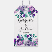 ミント&パープル結婚フローラの愛感謝してい& ギフトタグ (裏面)