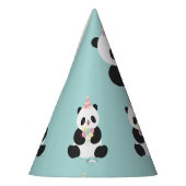 ミント&ピンクスイートパンダデザイン パーティーハット (左)