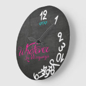 ミント、ピンク、ホワイトいずれにしても遅れちゃった ラージ壁時計 (傾斜)