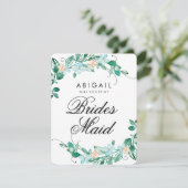 ミント＆ピーチの花のリース　あなたはブライズメイドになってくれる？ 招待状 (スタンド正面)