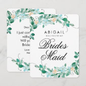 ミント＆ピーチの花のリース　あなたはブライズメイドになってくれる？ 招待状 (正面/裏面)