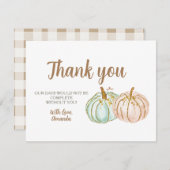ミント&ピーチカボチャのリビールサンキューカード サンキューカード (正面/裏面)