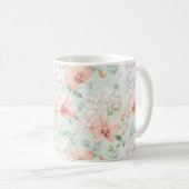 ミント ピーチ オーキッドの花 コーヒーマグカップ (正面右)