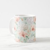 ミント ピーチ オーキッドの花 コーヒーマグカップ (正面左)