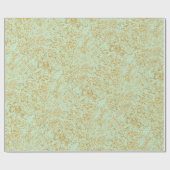 ミント&フェイク金ゴールドグリッターダスト ラッピングペーパー (フラット)