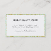 ミント&フェイク金ゴールドグリッターダスト 名刺 (裏面)