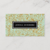 ミント&フェイク金ゴールドグリッターダスト 名刺 (正面)