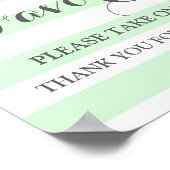 ミント フラワー ストライプ ベイビー シャワー サイン お土産 (角)