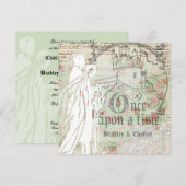 ミント フローラル ワンス アポン ア タイム ウェディング 招待状 (正面/裏面)
