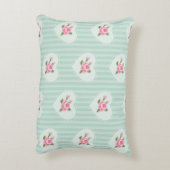 ミント，フローラ，赤，みすぼらしいシック，ビクトリアン,ヴィンテージ,バラ アクセントクッション (裏面(縦))