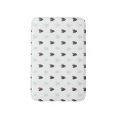 ミント&ブラックハートズドードルズパタンバスマット バスマット (正面縦)