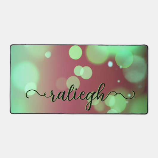 ミント&ブルゴーニュ《写真》ぼけ味 デスクマット (正面)