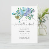 ミント&ブルーウォーターカラーボホバチェロレッテweekend 招待状 (スタンド正面)