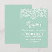 ミント ブロケードレース 結婚式 披露宴のカード エンクロージャーカード (正面/裏面)