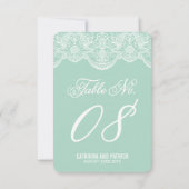 ミント ブロケード ラッセル 結婚式 テーブル ナンバー カード (裏面)