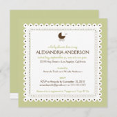 (ミント) プレシャス カスタム ベビーシャワー 招待状 (正面/裏面)