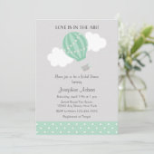 ミント·ホット·エア·バルーン·ブライダル·シャワー·インビテーション 招待状 (スタンド正面)