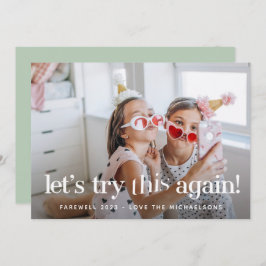ミント・ホリデー・フォト・カード「Try To Try This Again」