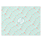 ミント&ホワイトかわいいビーズコーラルパターン テーブルクロス (正面(横))