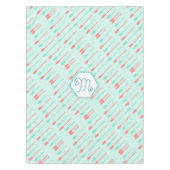 ミント&ホワイトかわいいビーズコーラルパターン テーブルクロス (正面)