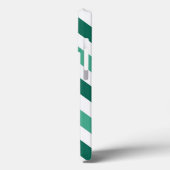 ミント&ホワイトシェブロンカスタムモノグラム Case-Mate iPhoneケース (裏面 / 左)