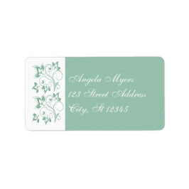 ミント、ホワイトフローラ差出人住所ラベル ラベル