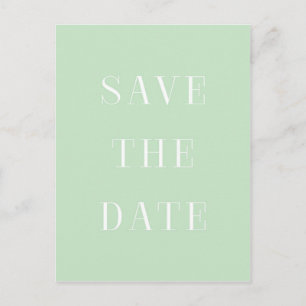 ミント＆ホワイト SAVE THE DATE 現代風 タイプ ポストカード