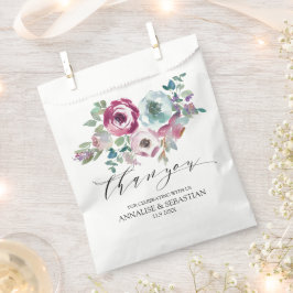 ミント&マウヴフローラの水の色結婚の フェイバーバッグ