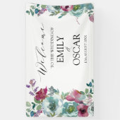 ミント&マウヴフローラの水の色結婚の 横断幕 (縦)