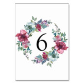 ミント&マウヴフローラウォーターカラー結婚ズ テーブルナンバー (裏面)