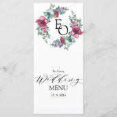 ミント&マウヴフローラ夕べ/ビュッフェ結婚ーズ メニュー (裏面)